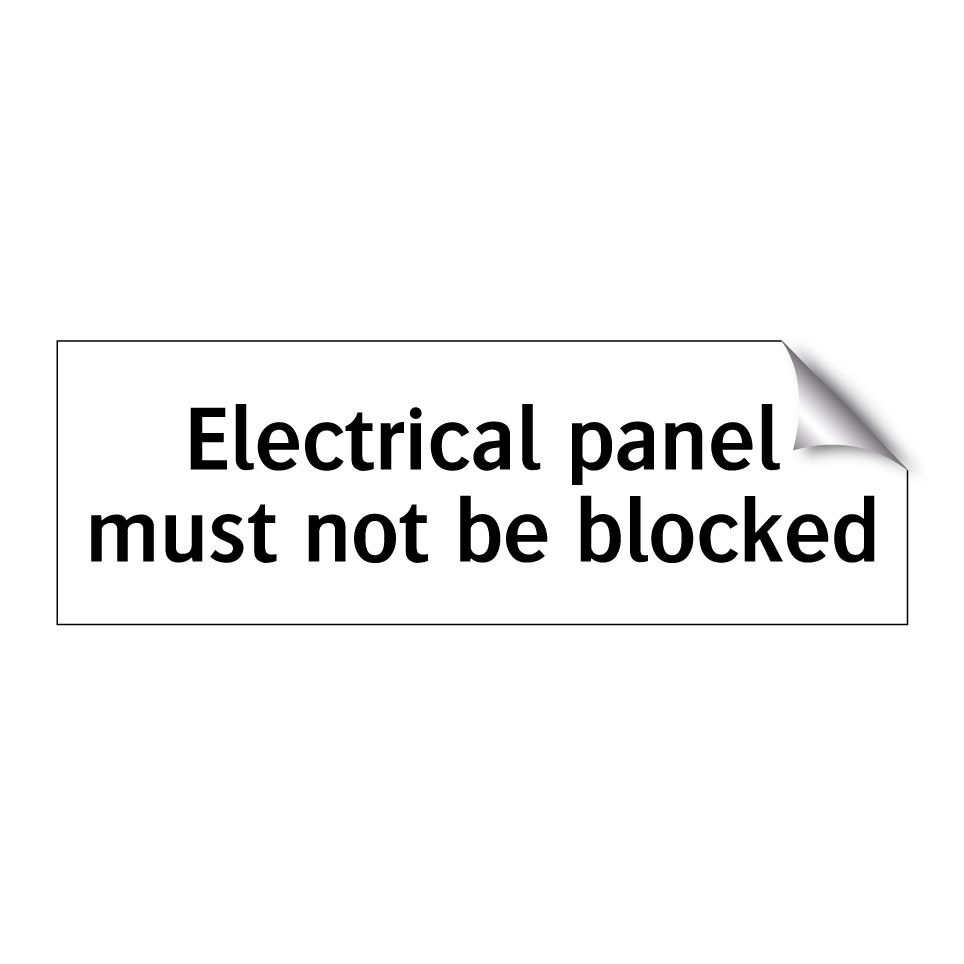 Electrical panel must not be blocked