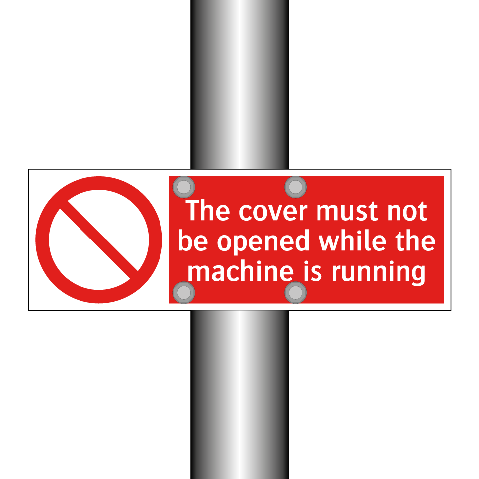 The cover must not be opened while the machine is running