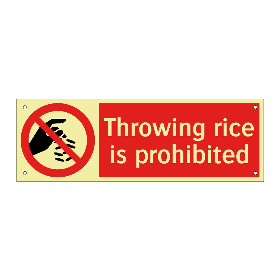 Throwing rice is prohibited