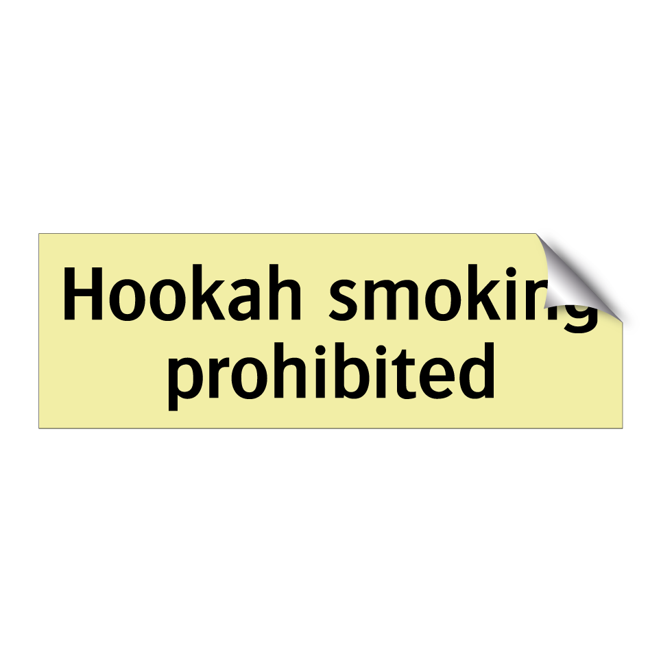 Hookah smoking prohibited