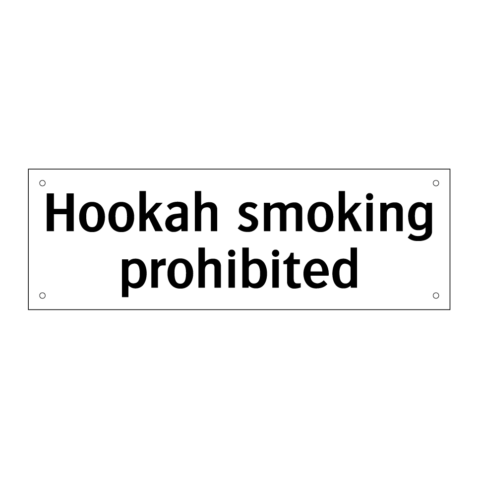 Hookah smoking prohibited