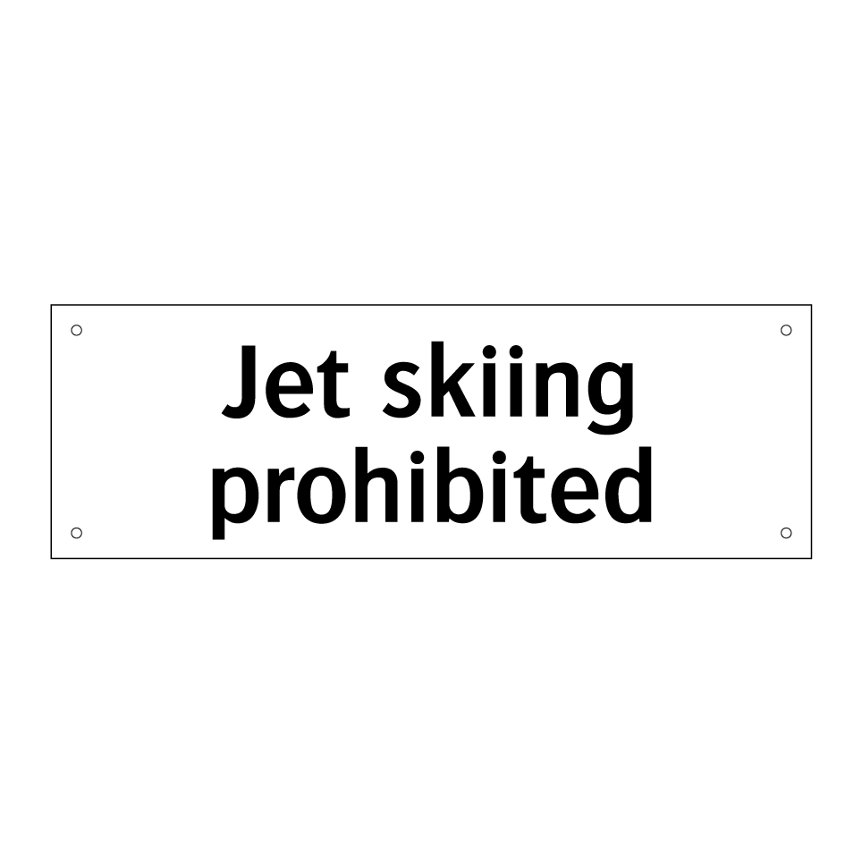 Jet skiing prohibited