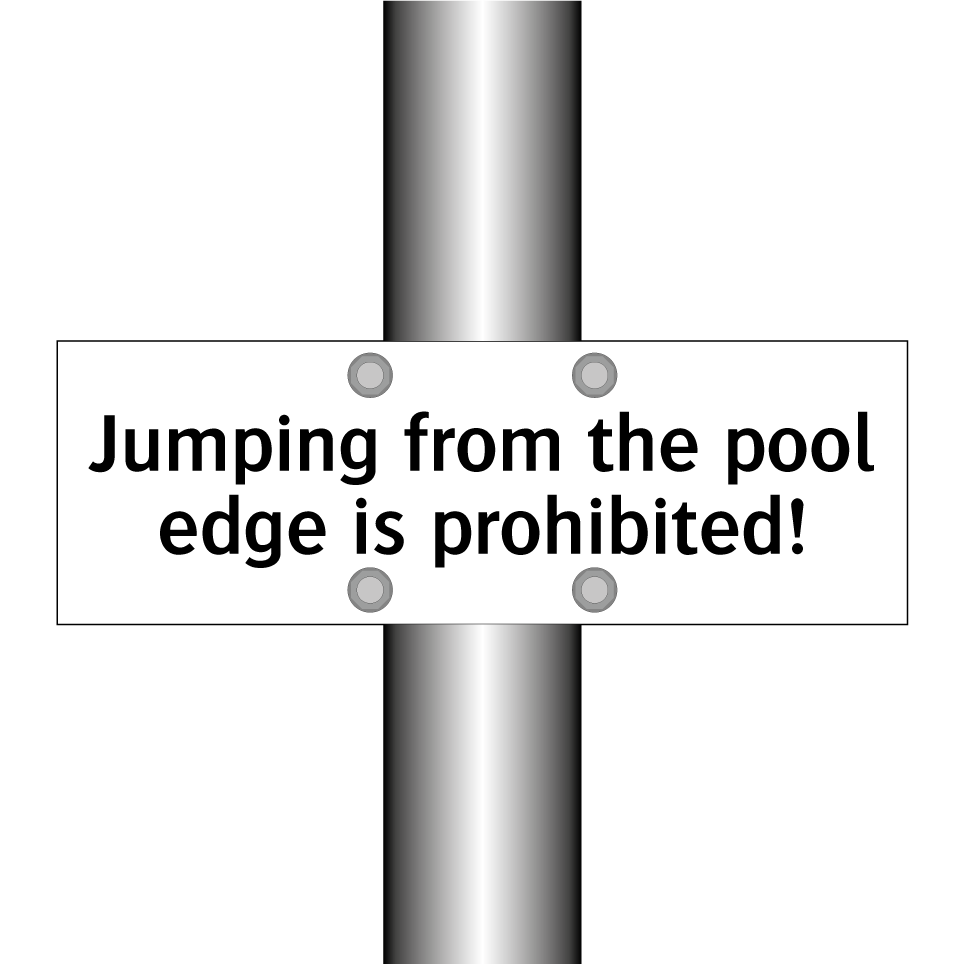 Jumping from the pool edge is prohibited!