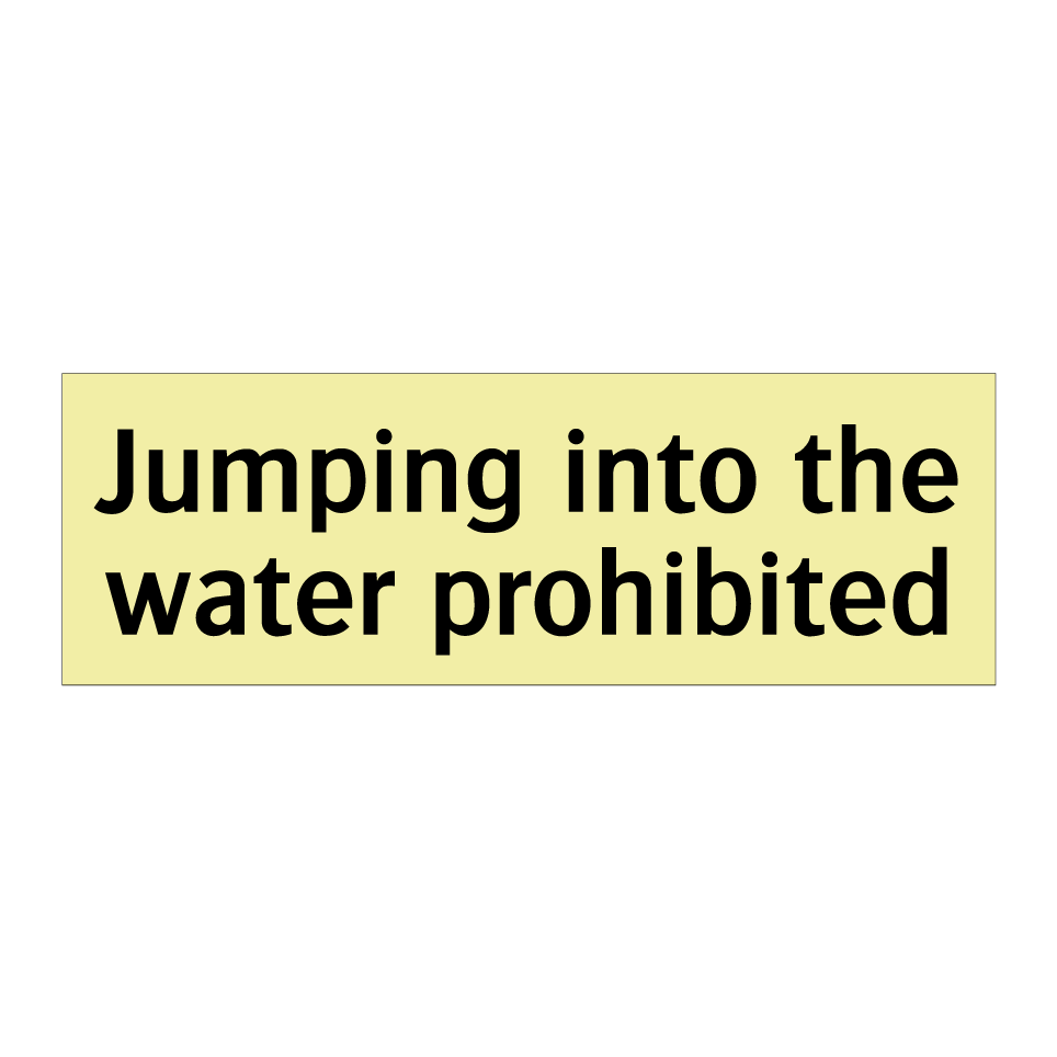 Jumping into the water prohibited
