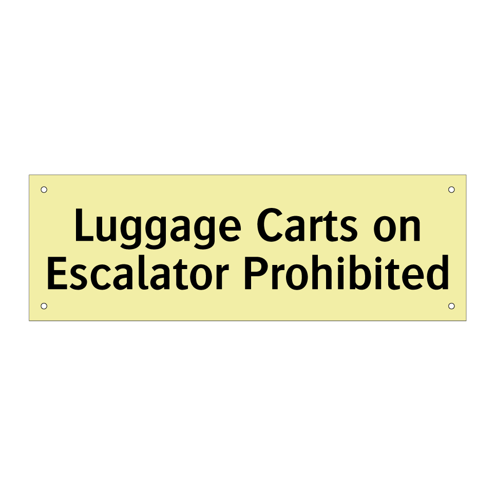 Luggage Carts on Escalator Prohibited