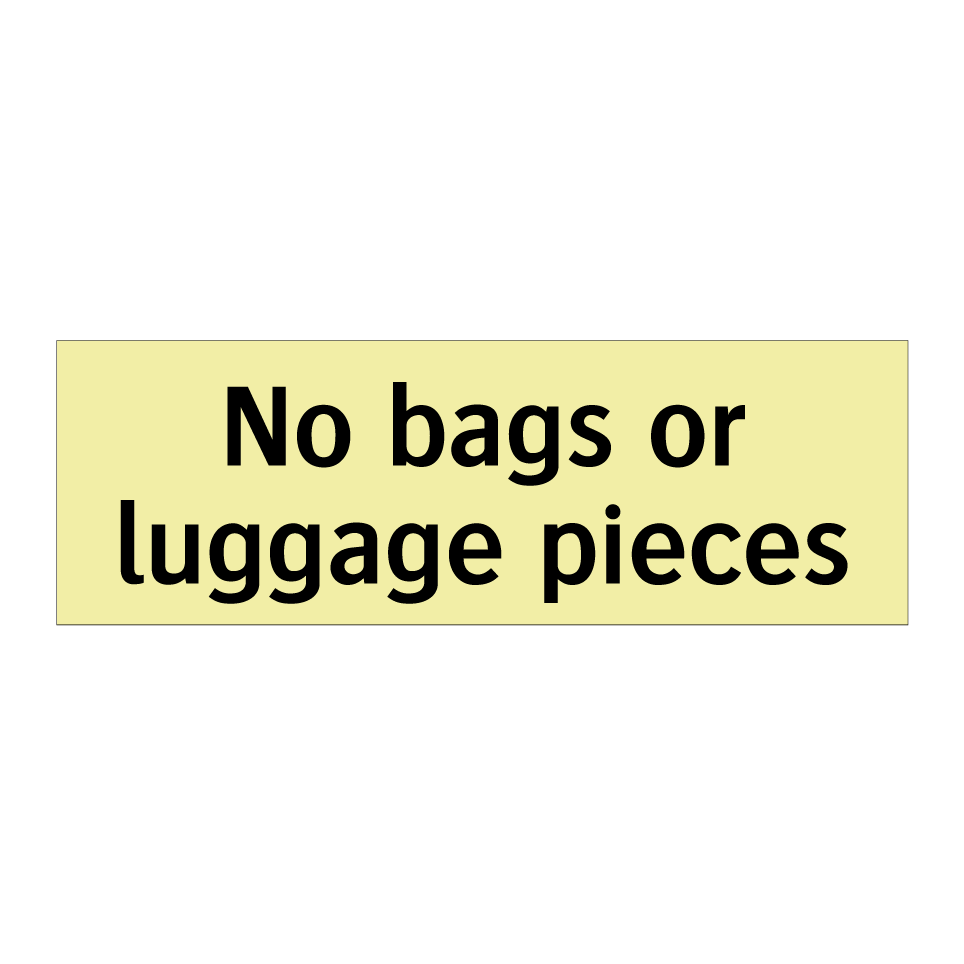 No bags or luggage pieces