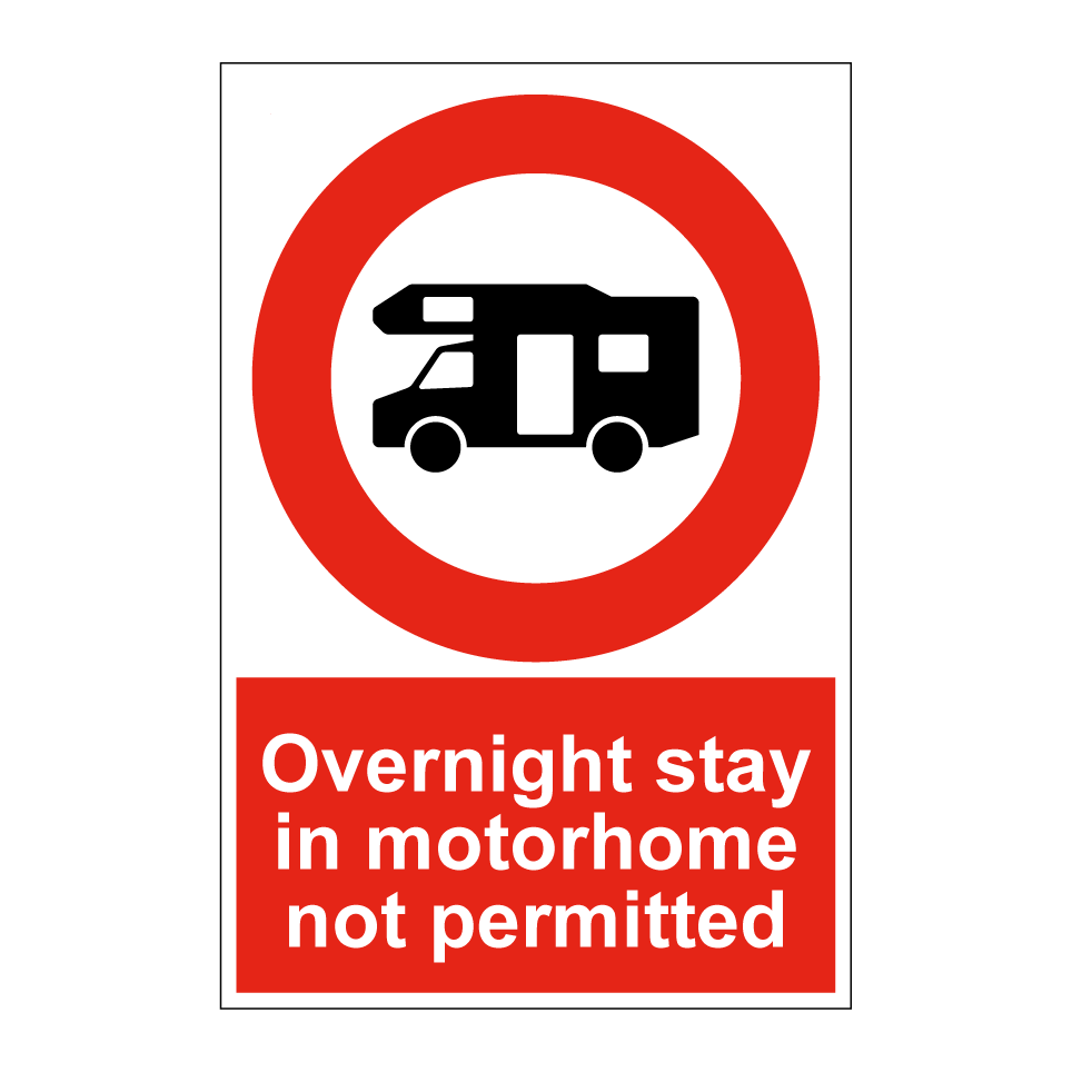 Overnight stay in motorhome not permitted