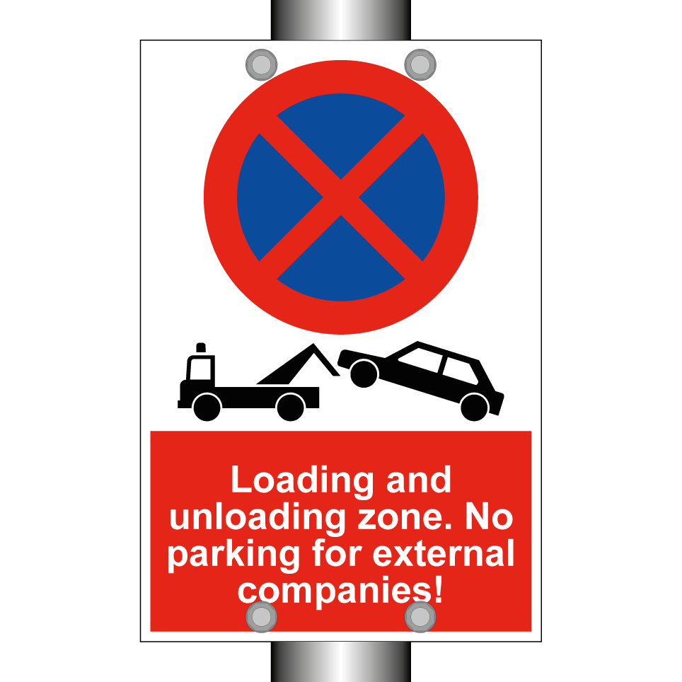 Loading and unloading zone. No parking for external companies!
