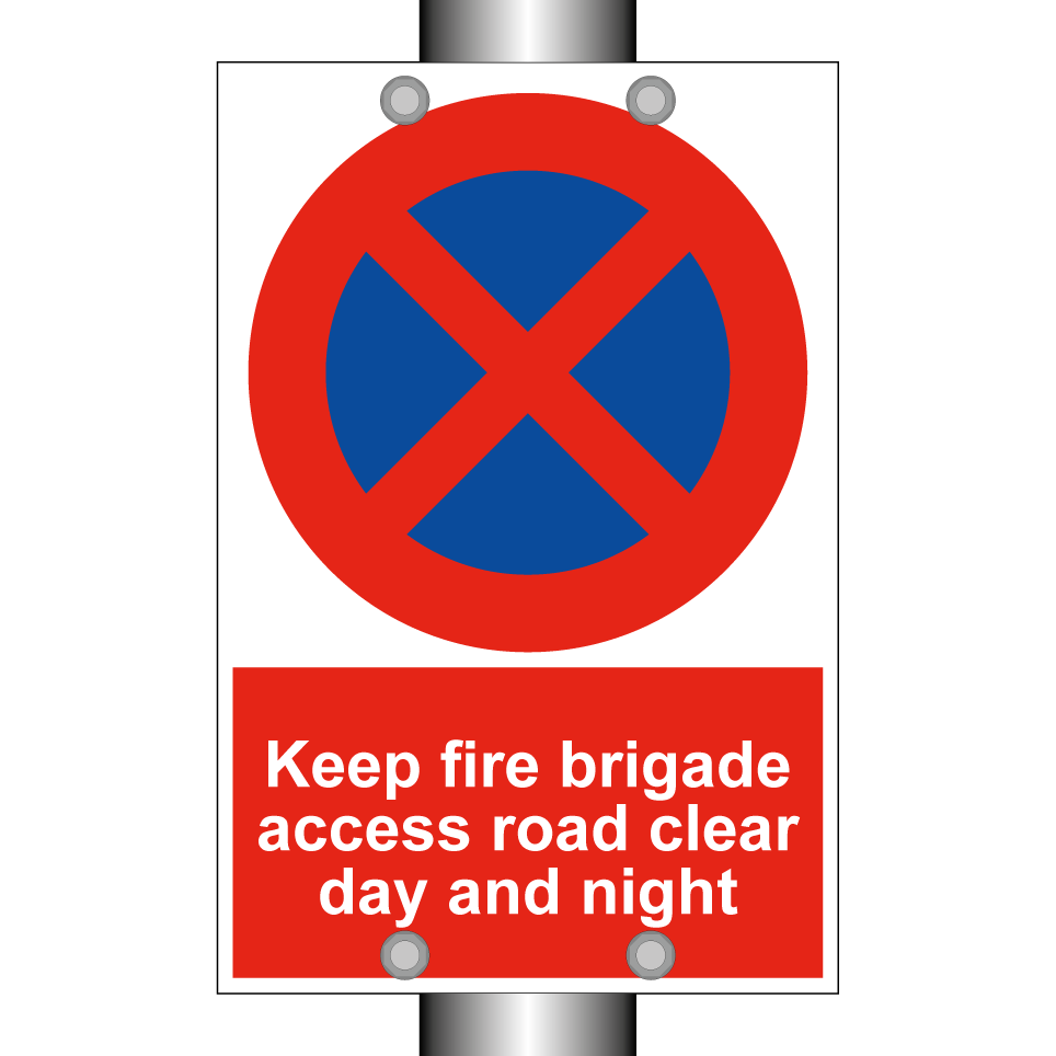 Keep fire brigade access road clear day and night