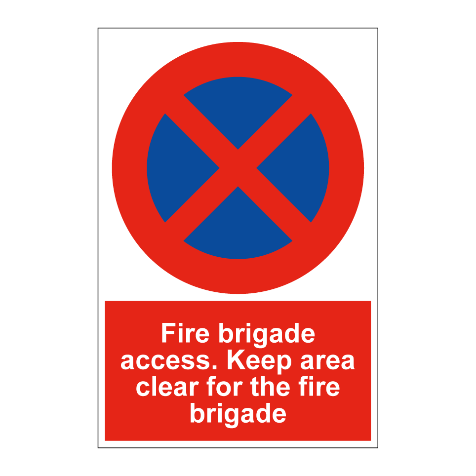 Fire brigade access. Keep area clear for the fire brigade
