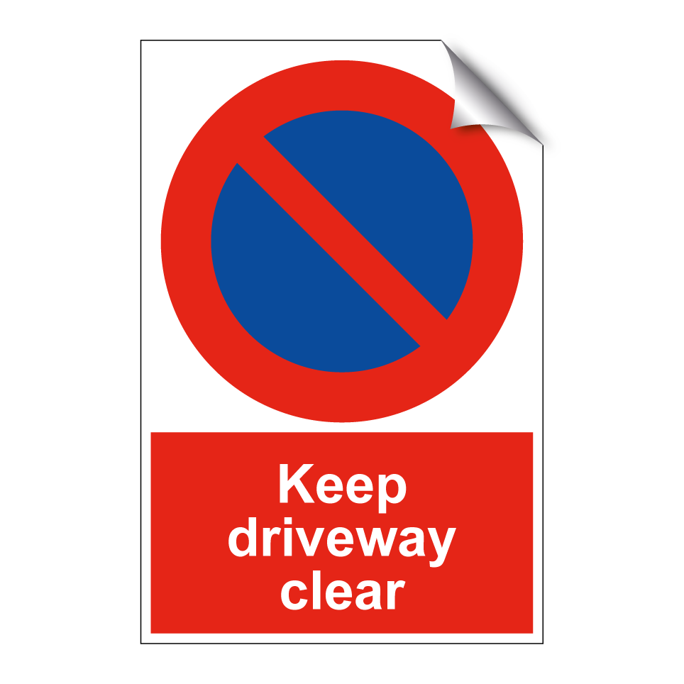 Keep driveway clear