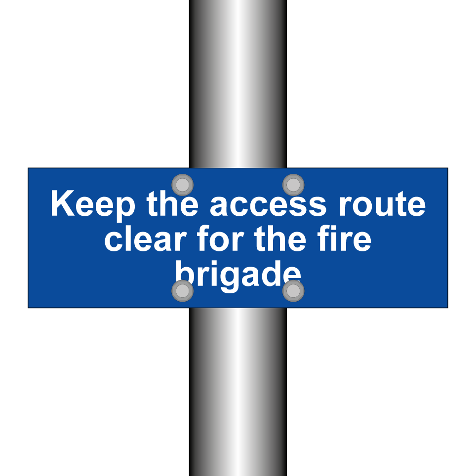Keep the access route clear for the fire brigade