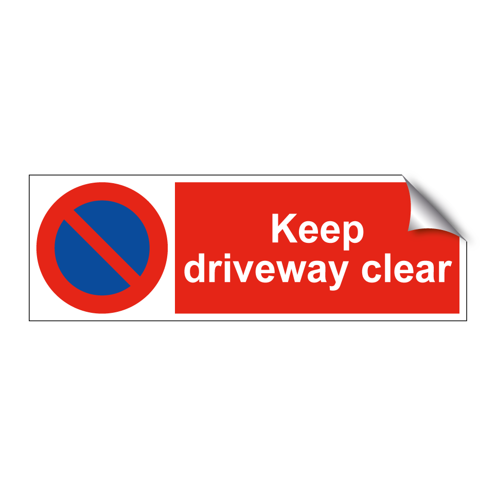 Keep driveway clear