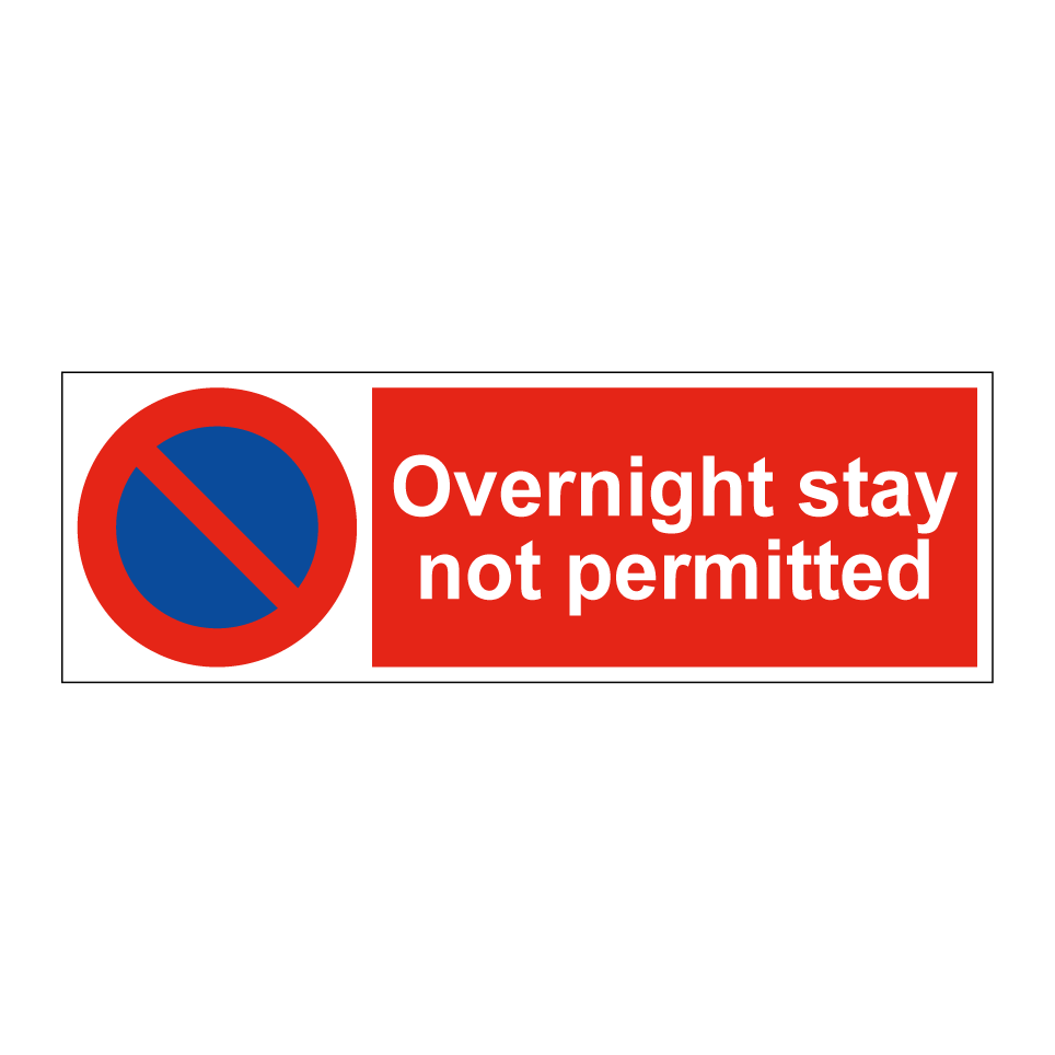 Overnight stay not permitted