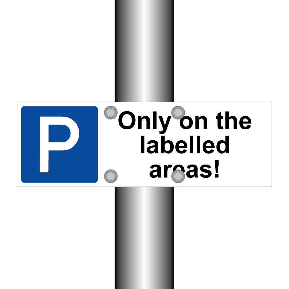 Only on the labelled areas!