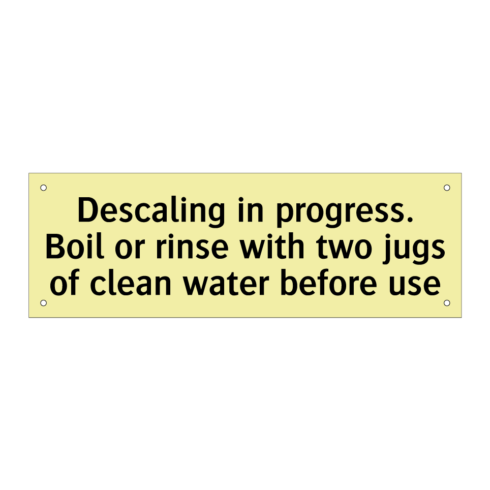 Descaling in progress. Boil or rinse with two jugs of clean water before use