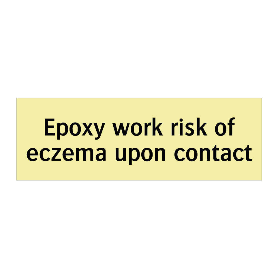 Epoxy work risk of eczema upon contact