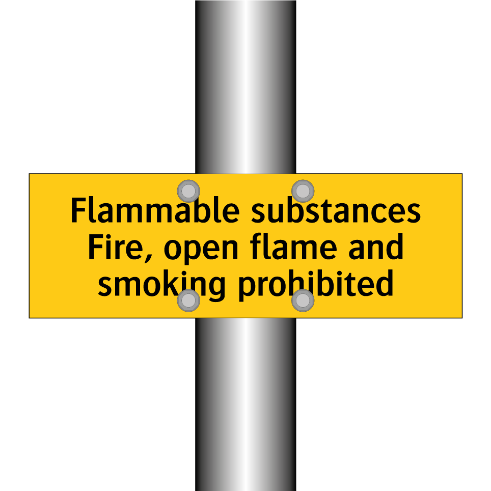 Flammable substances Fire, open flame and smoking prohibited