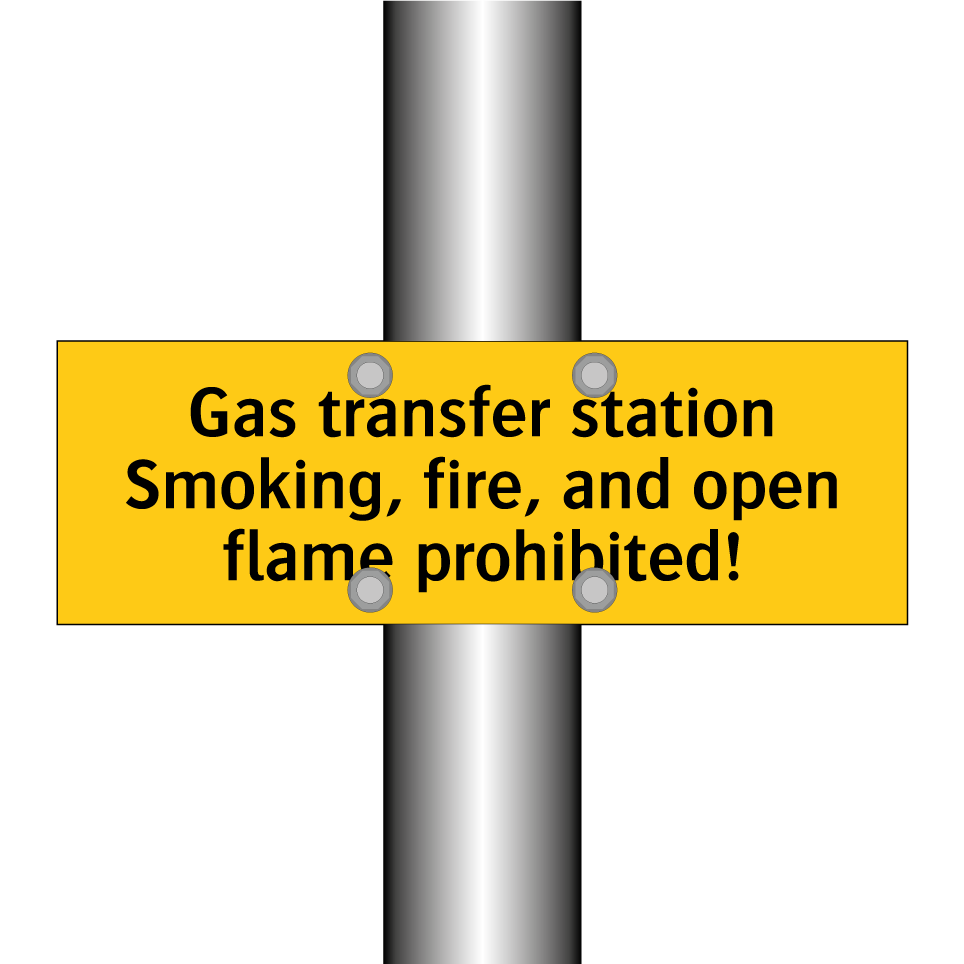 Gas transfer station Smoking, fire, and open flame prohibited!