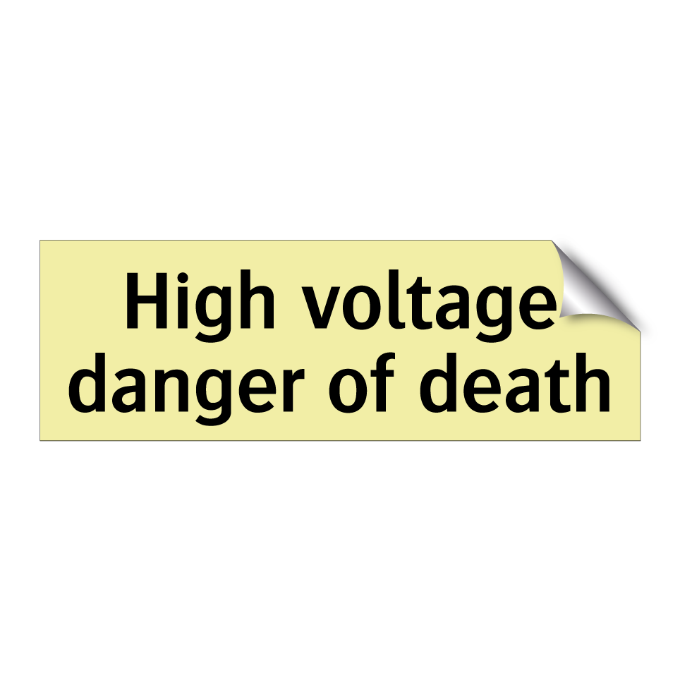 High voltage danger of death