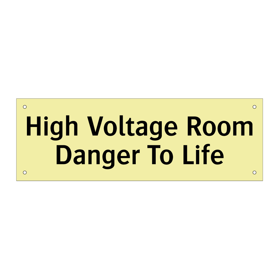 High Voltage Room Danger To Life