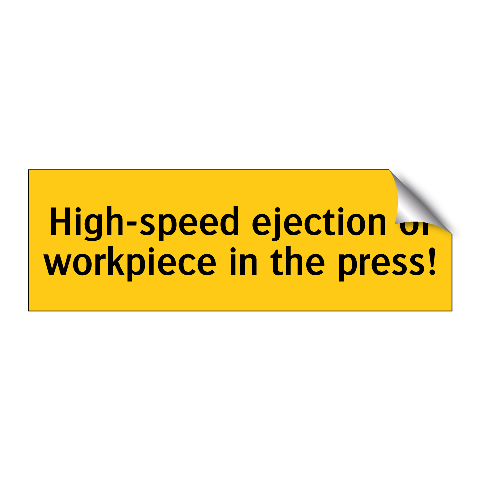 High-speed ejection of workpiece in the press!