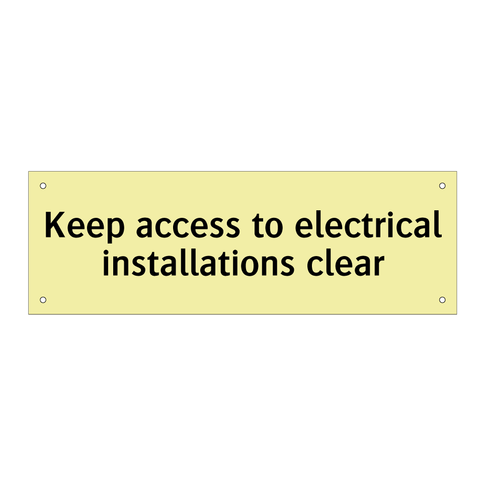 Keep access to electrical installations clear