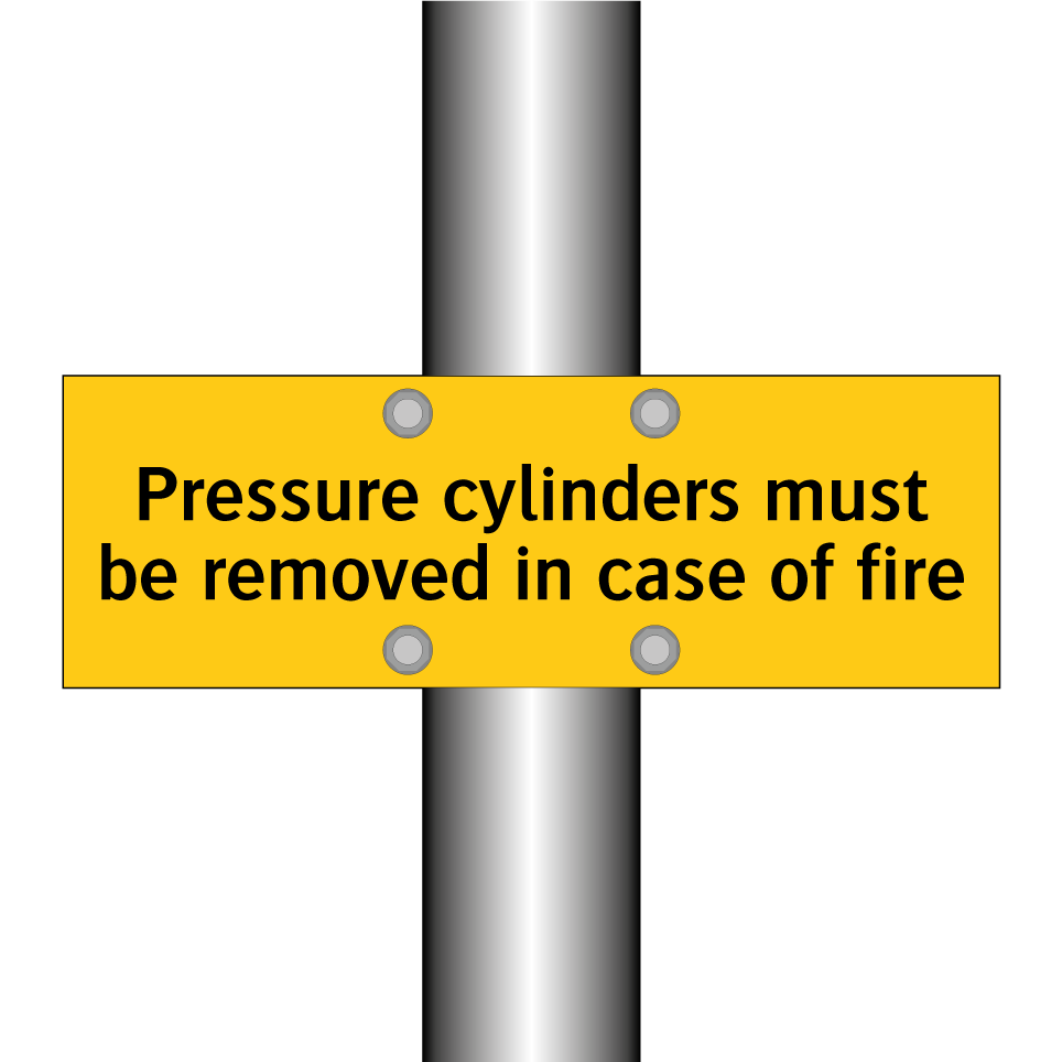 Pressure cylinders must be removed in case of fire
