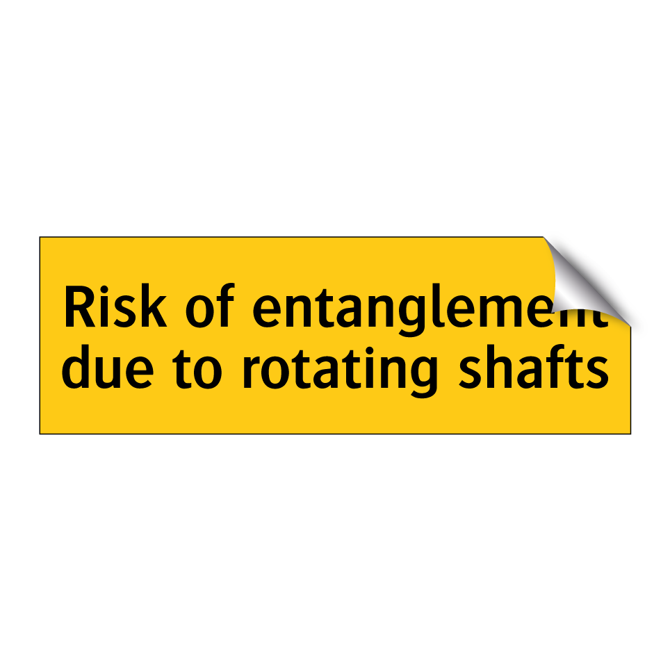 Risk of entanglement due to rotating shafts