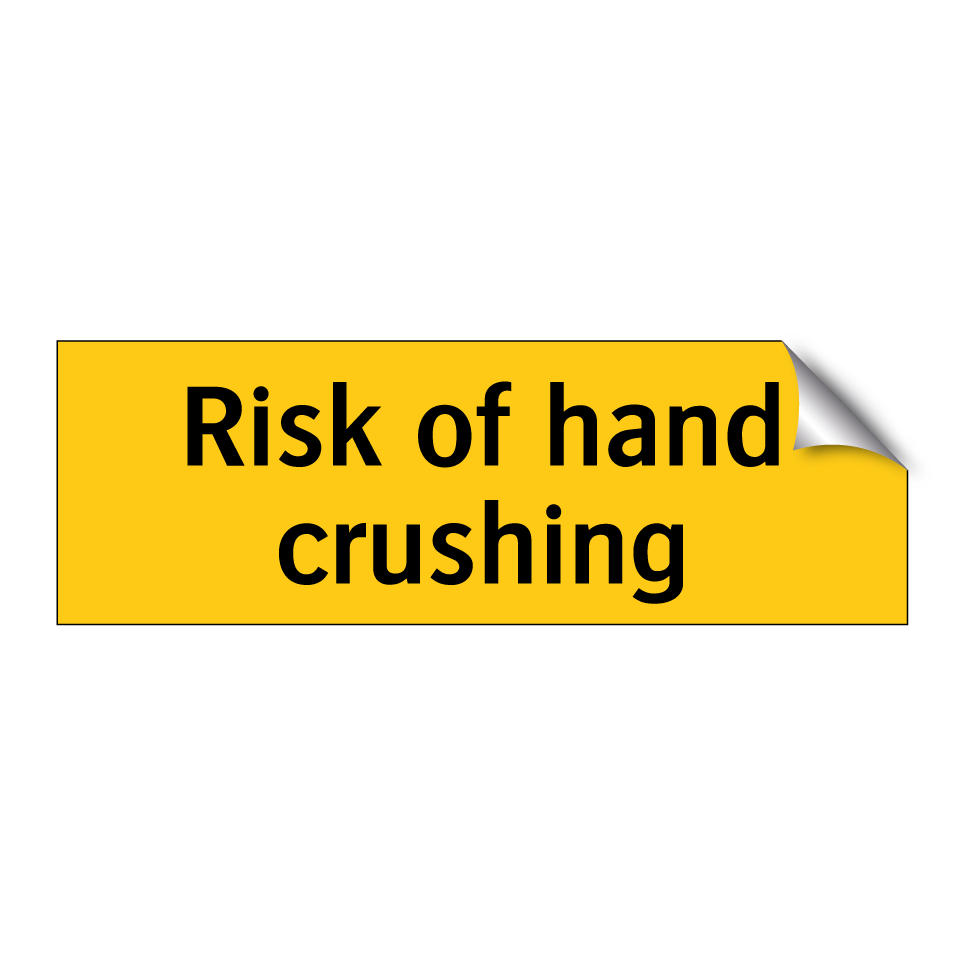 Risk of hand crushing
