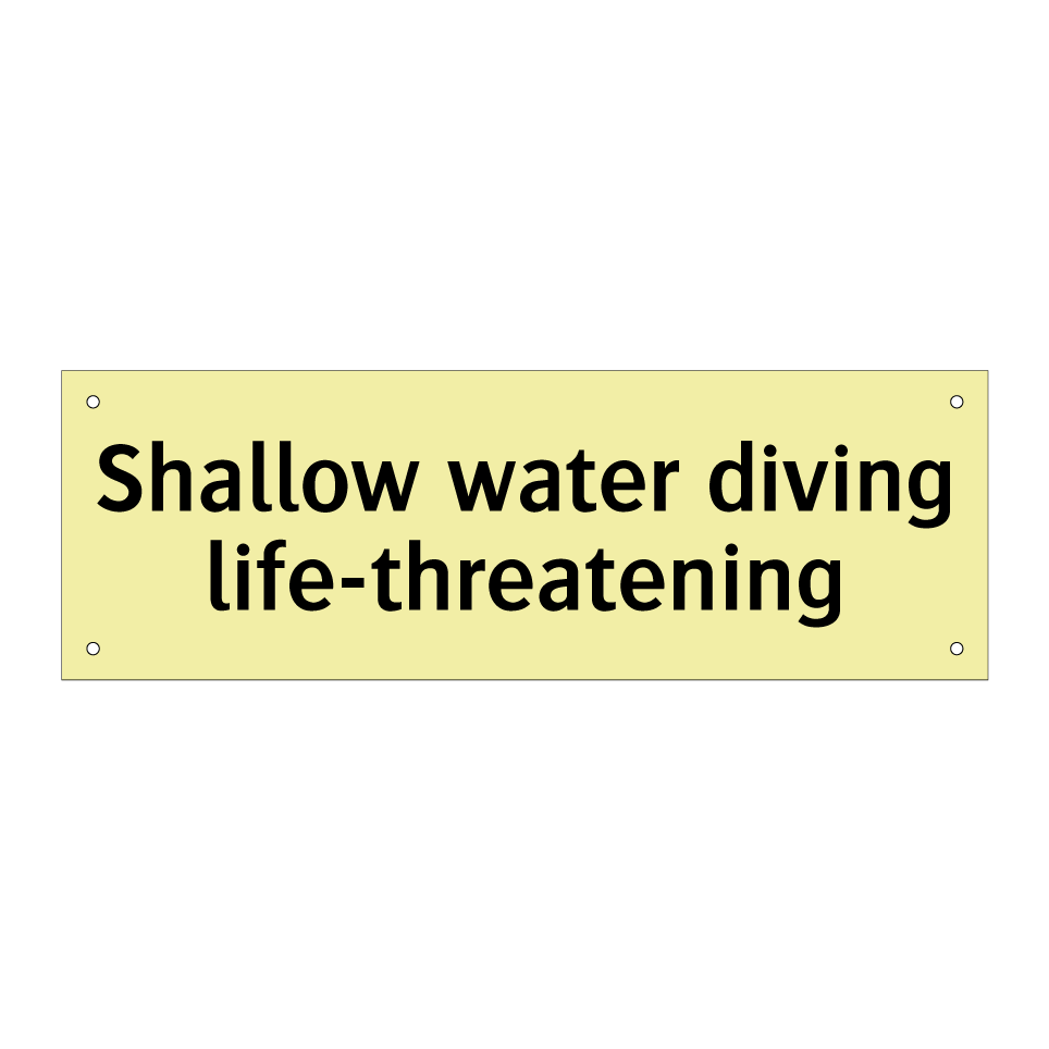 Shallow water diving life-threatening