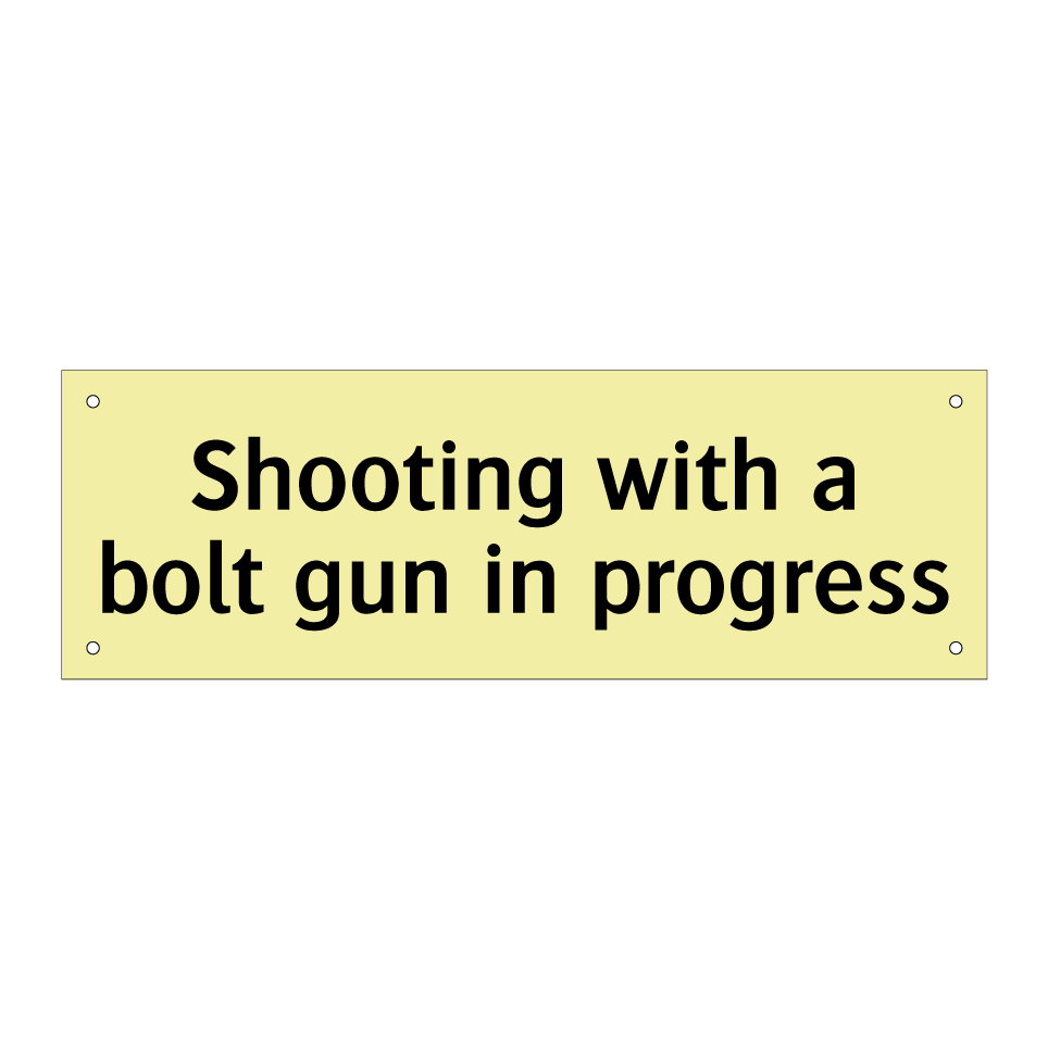 Shooting with a bolt gun in progress