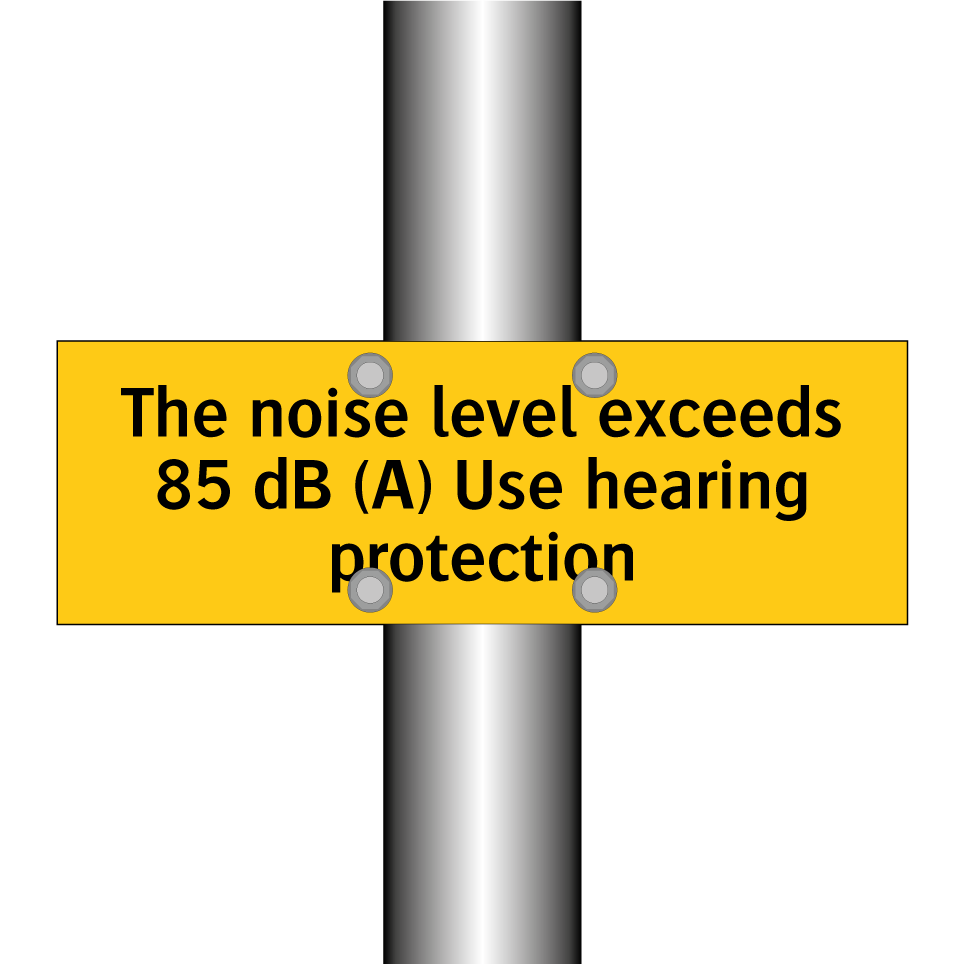 The noise level exceeds 85 dB (A) Use hearing protection