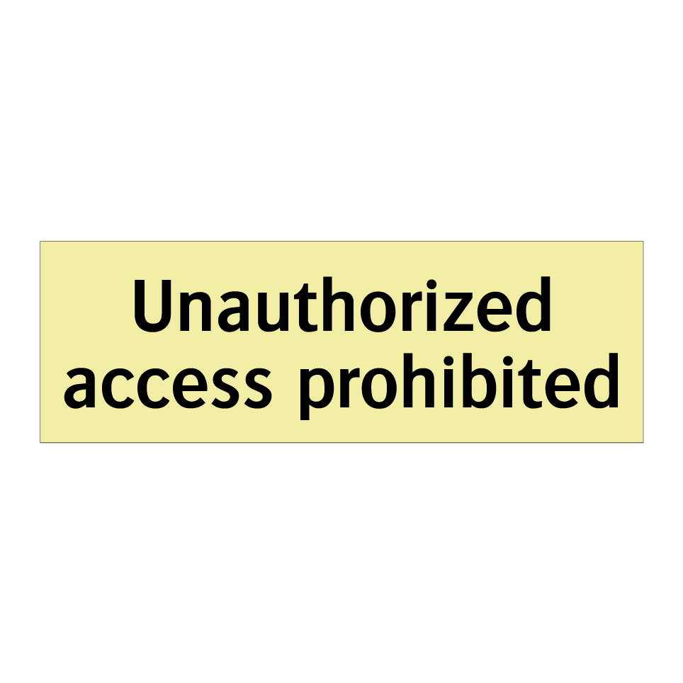 Unauthorized access prohibited