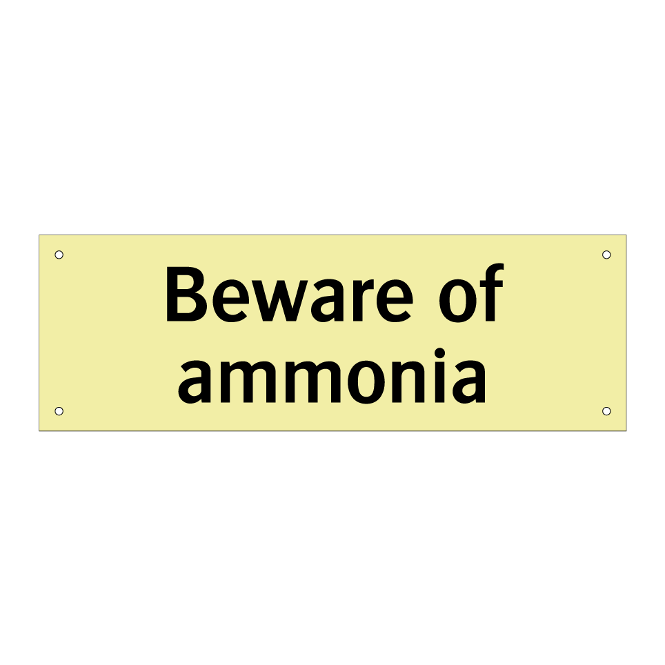 Beware of ammonia