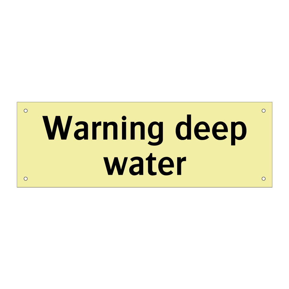 Warning deep water