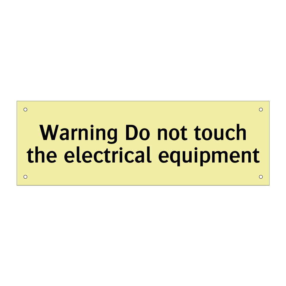 Warning Do not touch the electrical equipment