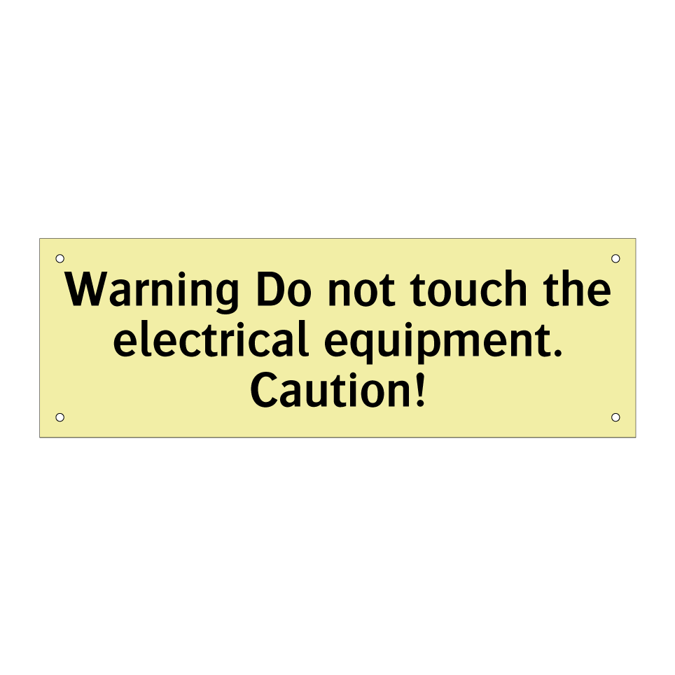 Warning Do not touch the electrical equipment. Caution!