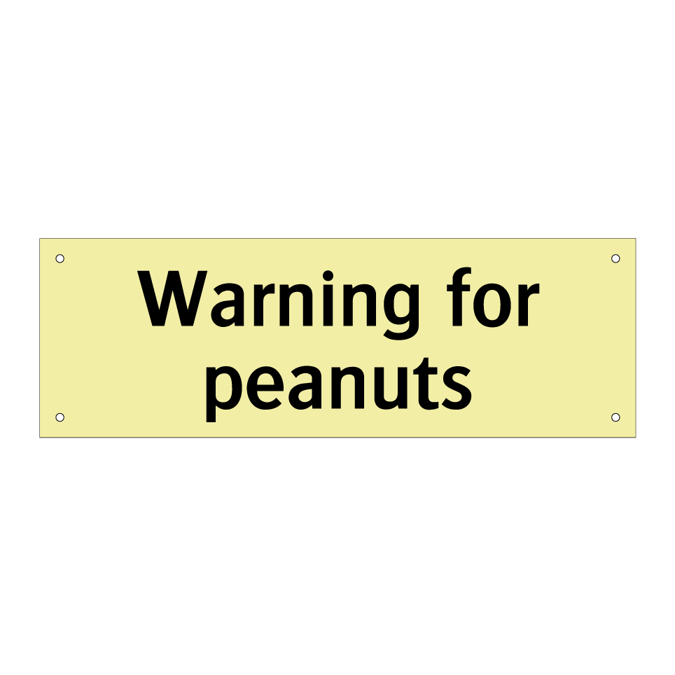 Warning for peanuts