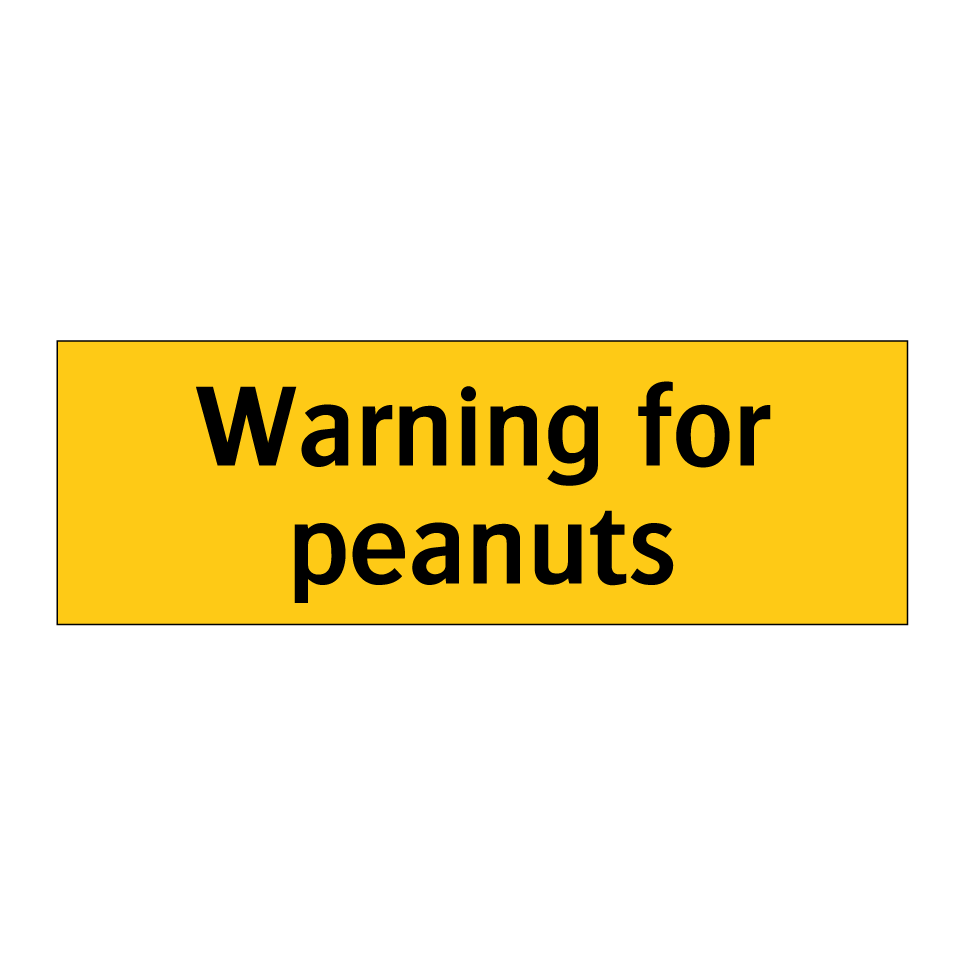 Warning for peanuts