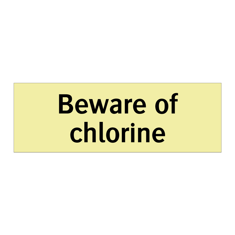 Beware of chlorine