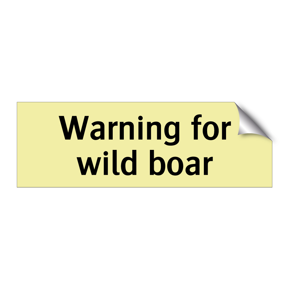 Warning for wild boar