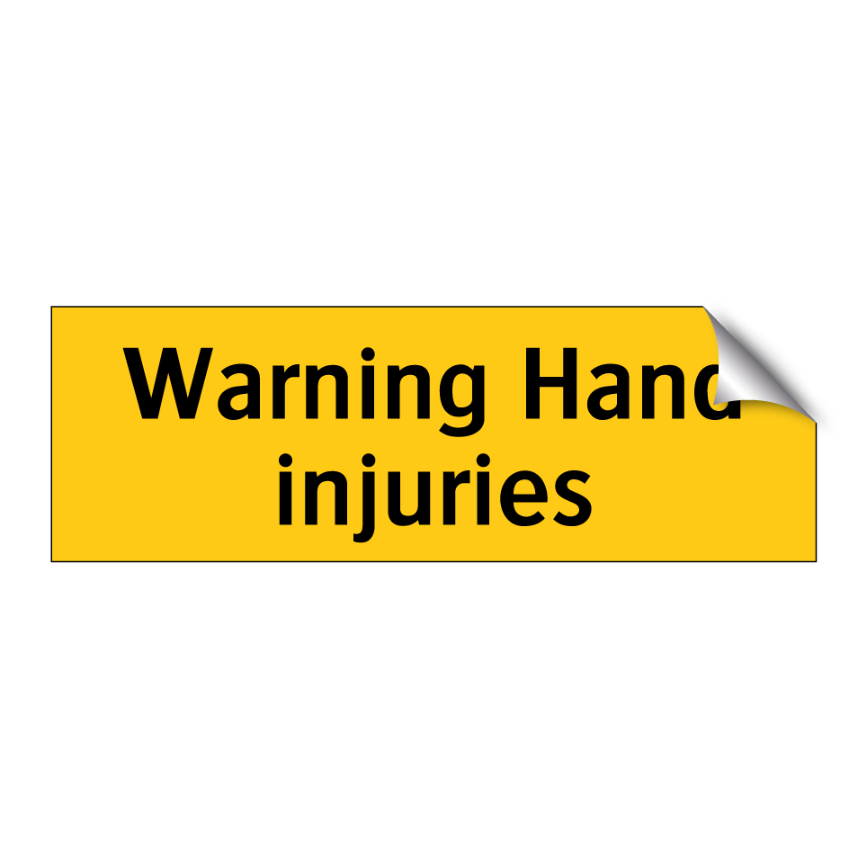 Warning Hand injuries