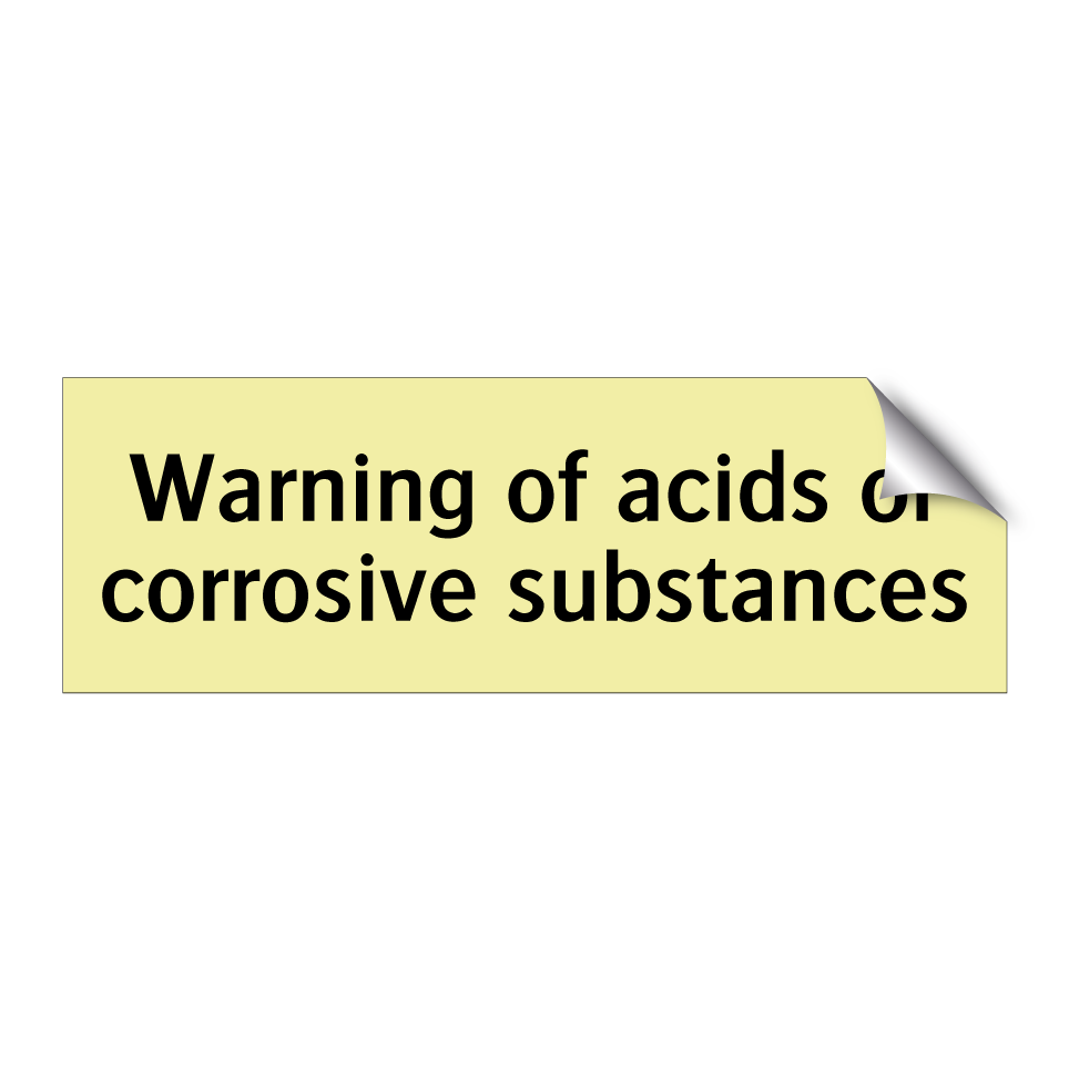 Warning of acids or corrosive substances