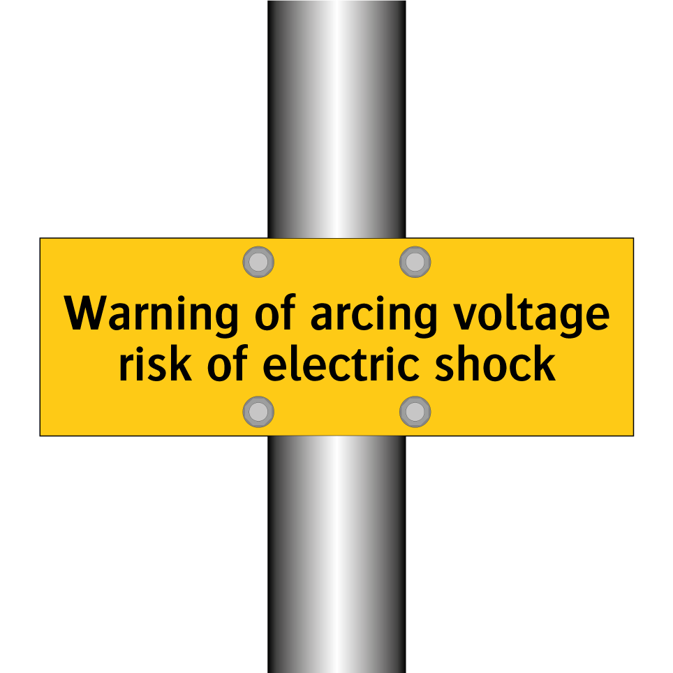 Warning of arcing voltage risk of electric shock