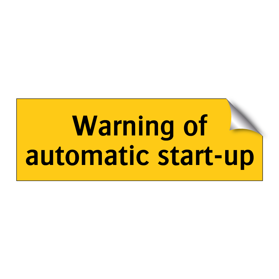 Warning of automatic start-up