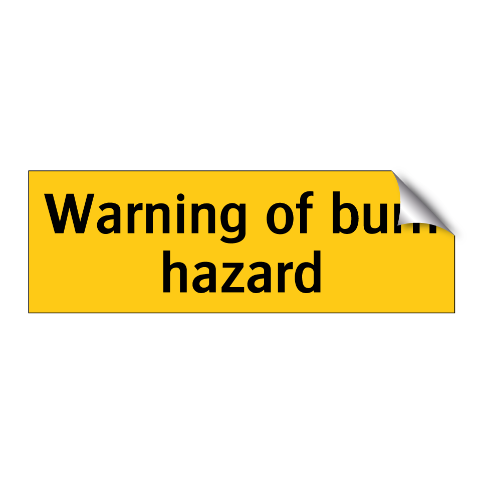 Warning of burn hazard