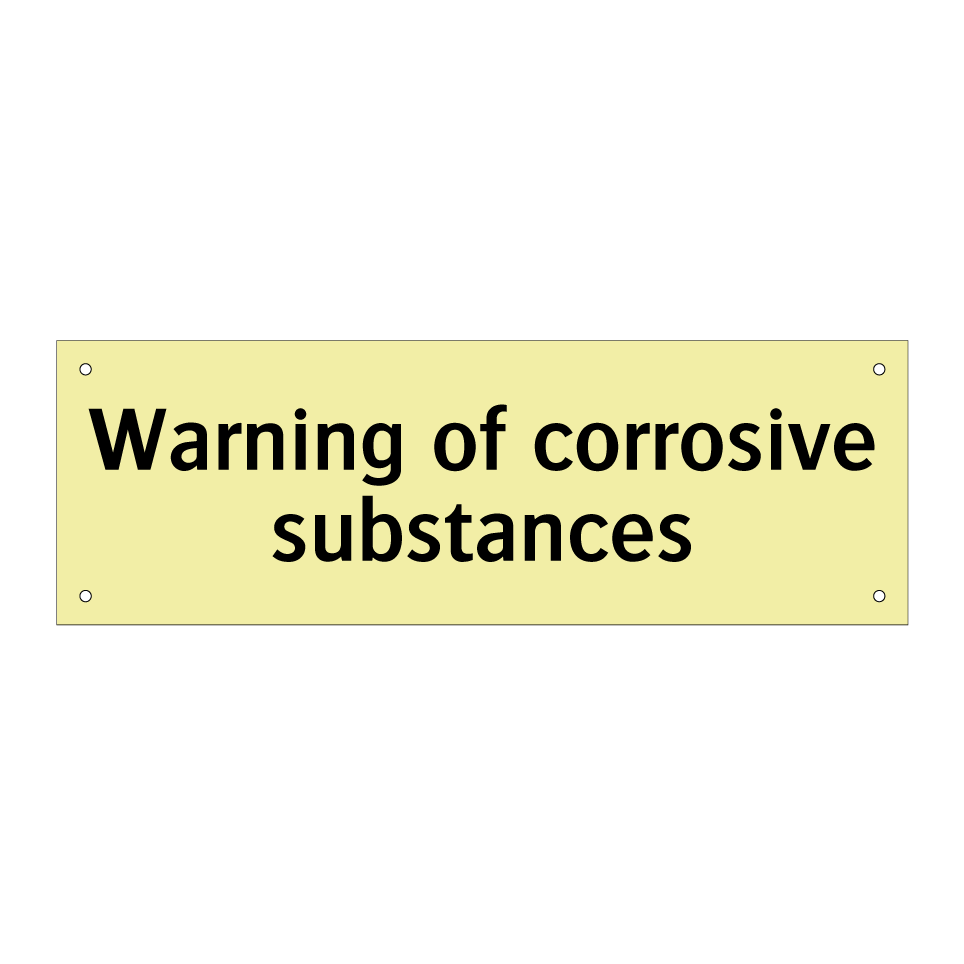 Warning of corrosive substances