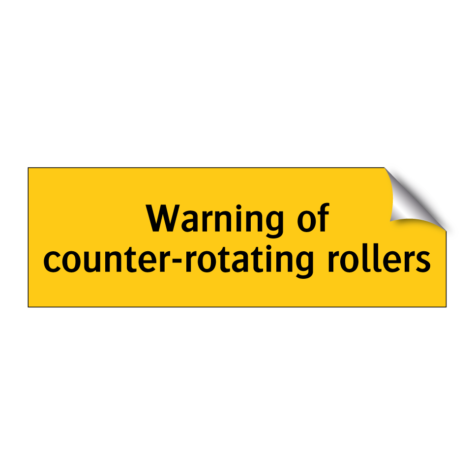 Warning of counter-rotating rollers