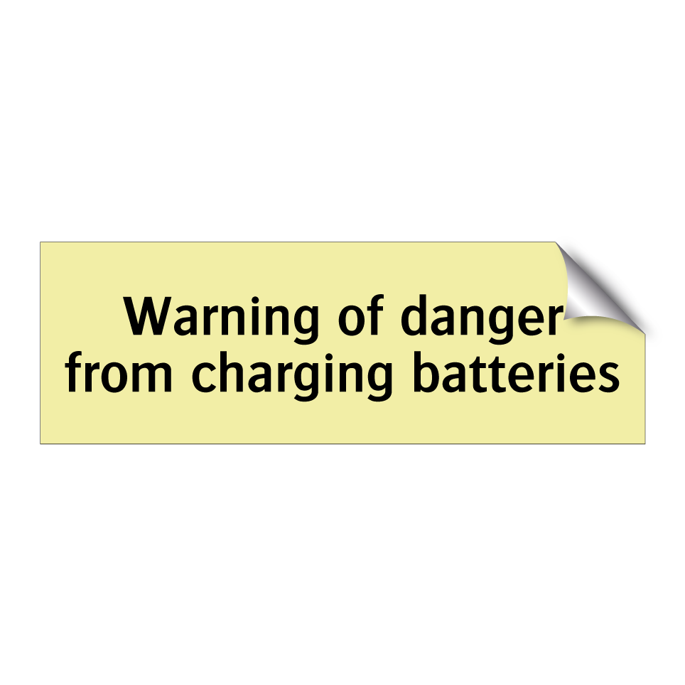 Warning of danger from charging batteries